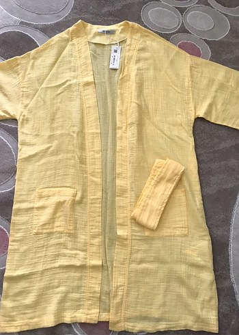 Sarı Kuşaklı Kimono Sabahlık - Görsel 2