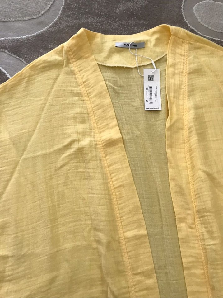 Sarı Kuşaklı Kimono Sabahlık - Görsel 3