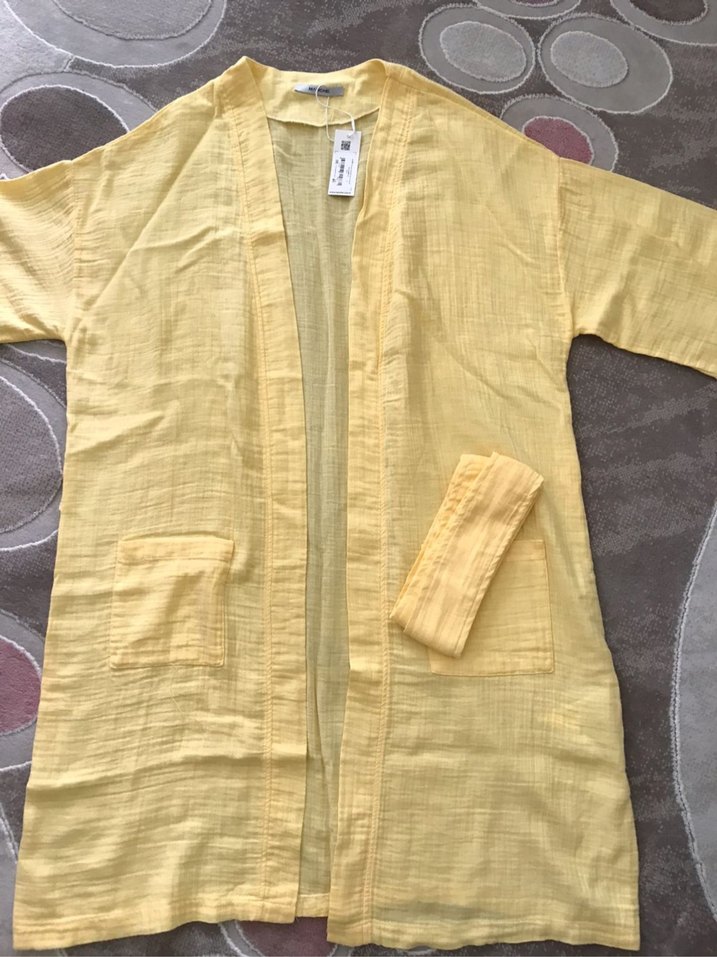 Sarı Kuşaklı Kimono Sabahlık - Görsel 2