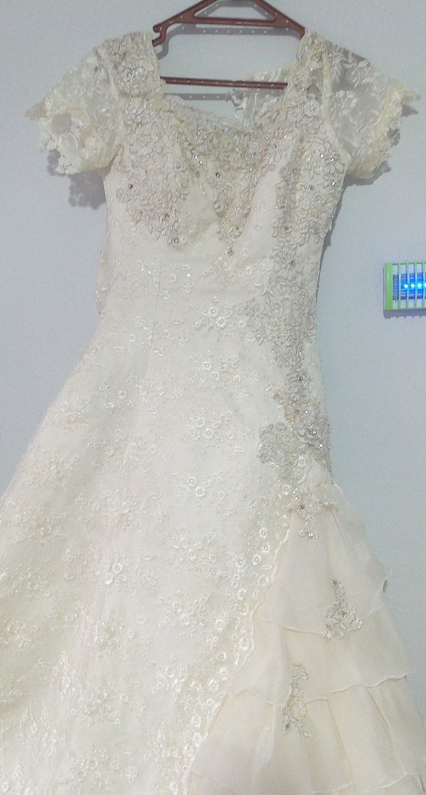 Beyaz Straplez Vintage Prenses Gelinlik - Görsel 2