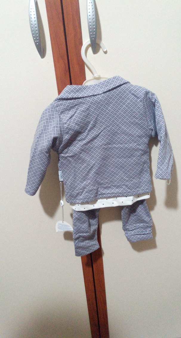 Gri Düğmeli Çocuk Takım Elbise - Görsel 2