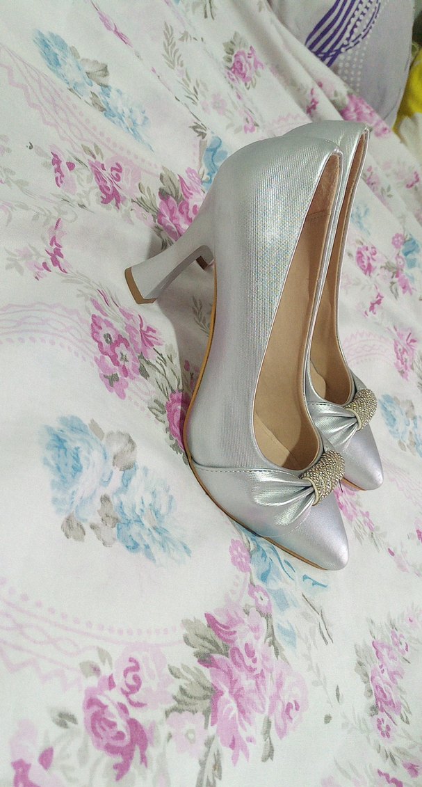 Gri Kadın Abiye Yüksek Topuklu Ayakkabı - Görsel 3