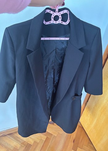 Trendyol Düğmeli Siyah Kadın Ceket elbise - Görsel 7