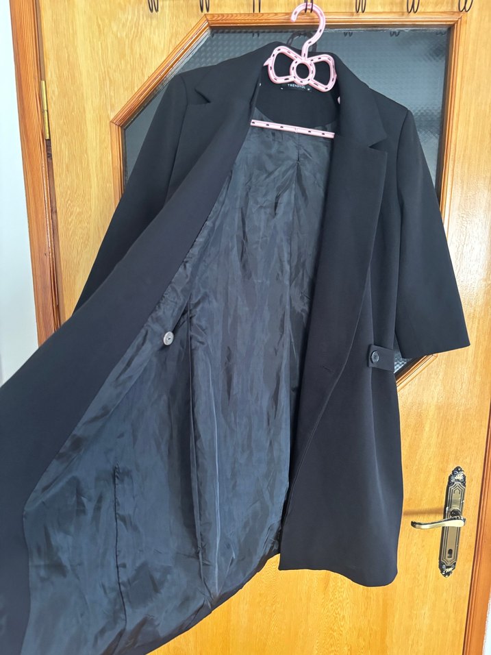 Trendyol Düğmeli Siyah Kadın Ceket elbise - Görsel 5