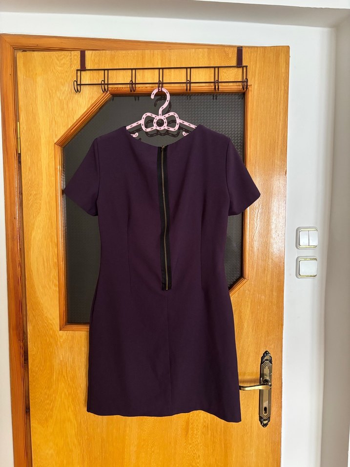 Kısa Kollu mor Midi Elbise large beden - Görsel 3