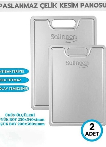 Tupperware Solingen Paslanmaz Çelik Kesme Tahtası.