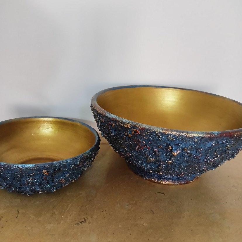 el boyaması büyük ve küçük kase - Görsel 2