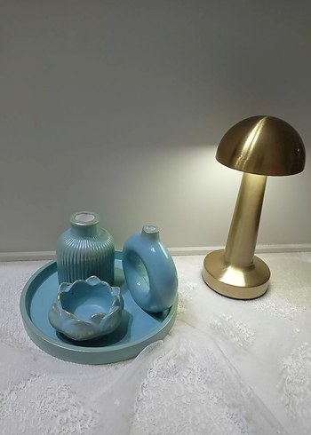 Mavi Seramik Dekoratif mümkün ve vazo 4'lü set - Görsel 2