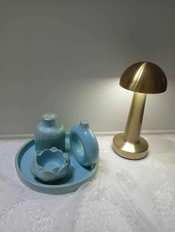 Mavi Seramik Dekoratif mümkün ve vazo 4'lü set - Görsel 2