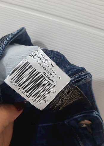 27 Beden lacivert Renk Kadın Lacivert Midi Boy Denim Pantolon