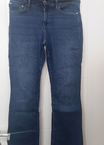 Kadın Lacivert Midi Boy Denim Pantolon