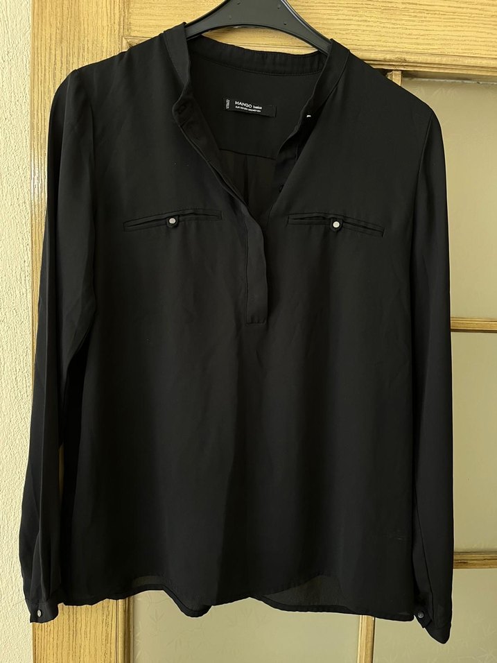 Mango Siyah Kadın Rahat Kesim Gömlek - Görsel 2