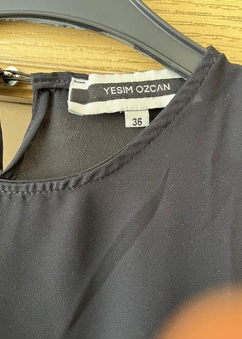 Yesim Ozcan Siyah astarsız şifon Bluz - Görsel 3