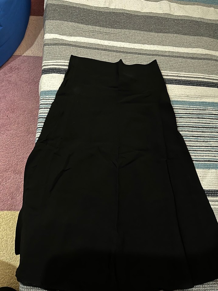 Zara Siyah Midi Kumaş Kadın etek - Görsel 3