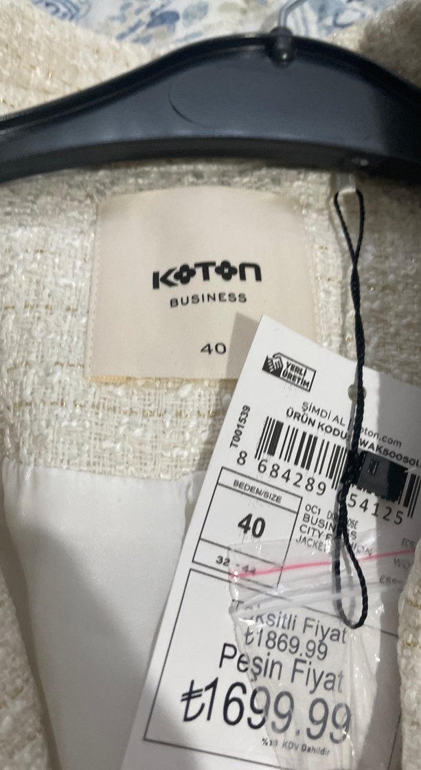 Bej Düğmeli Kadın Midi Blazer Ceket - Görsel 2