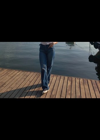 Kemerli Rahat Kesim Kot Pantolon - Görsel 5