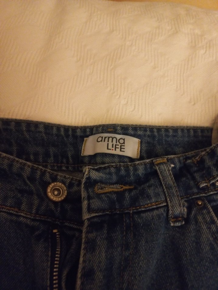 Kemerli Rahat Kesim Kot Pantolon - Görsel 2