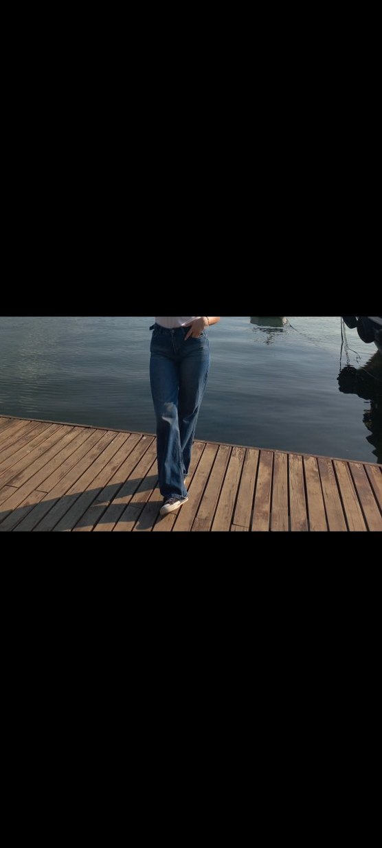 Kemerli Rahat Kesim Kot Pantolon - Görsel 5