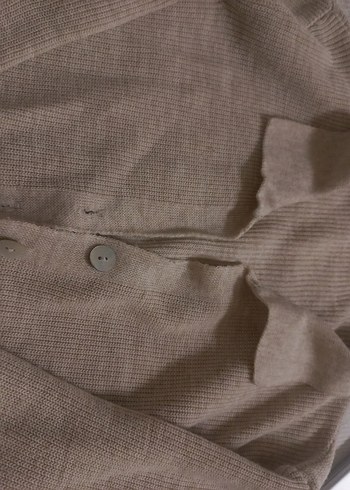 Düğmeli Bej Kadın  Kazak - Görsel 3