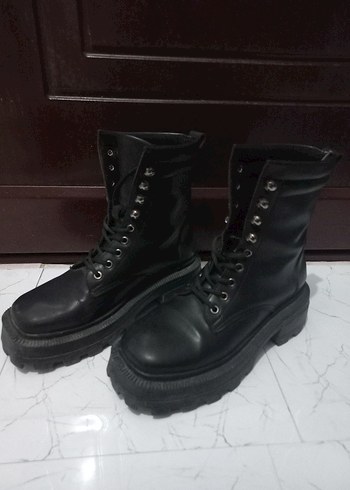 Siyah Deri Gotik Platform Botlar