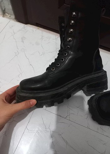 Diğer Siyah Deri Gotik Platform Botlar