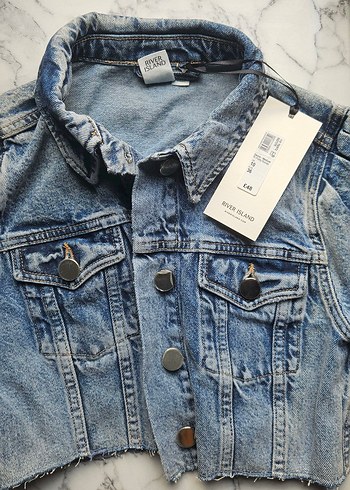 River Island River İsland Denim Crop Ceket Bolero