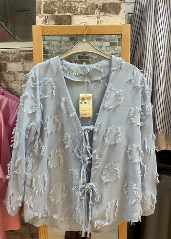 Mavi püsküllü kimono