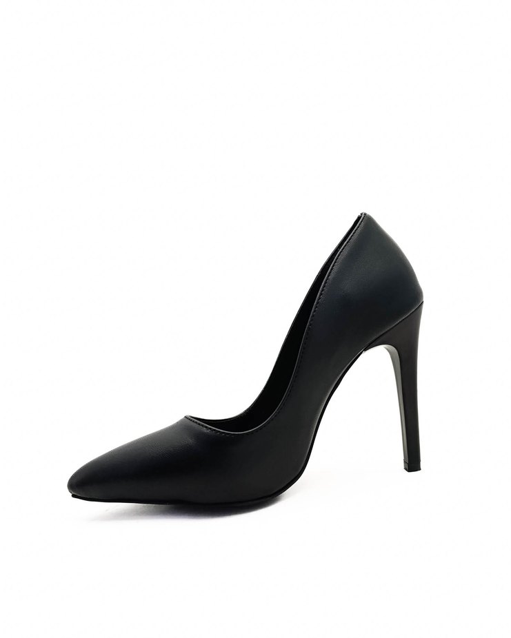 Parlak Siyah Deri Stiletto Topuklu Kadın Ayakkabı - Görsel 3
