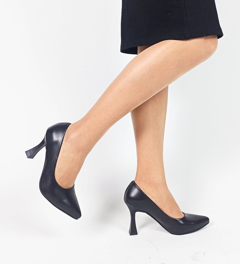 Siyah Stiletto Topuklu Kadın Ofis Ayakkabısı - Görsel 3