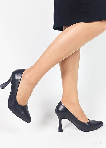 Siyah Stiletto Topuklu Kadın Ayakkabı - Görsel 3