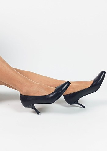 Siyah Stiletto Topuklu Kadın İş Ayakkabısı - Görsel 3