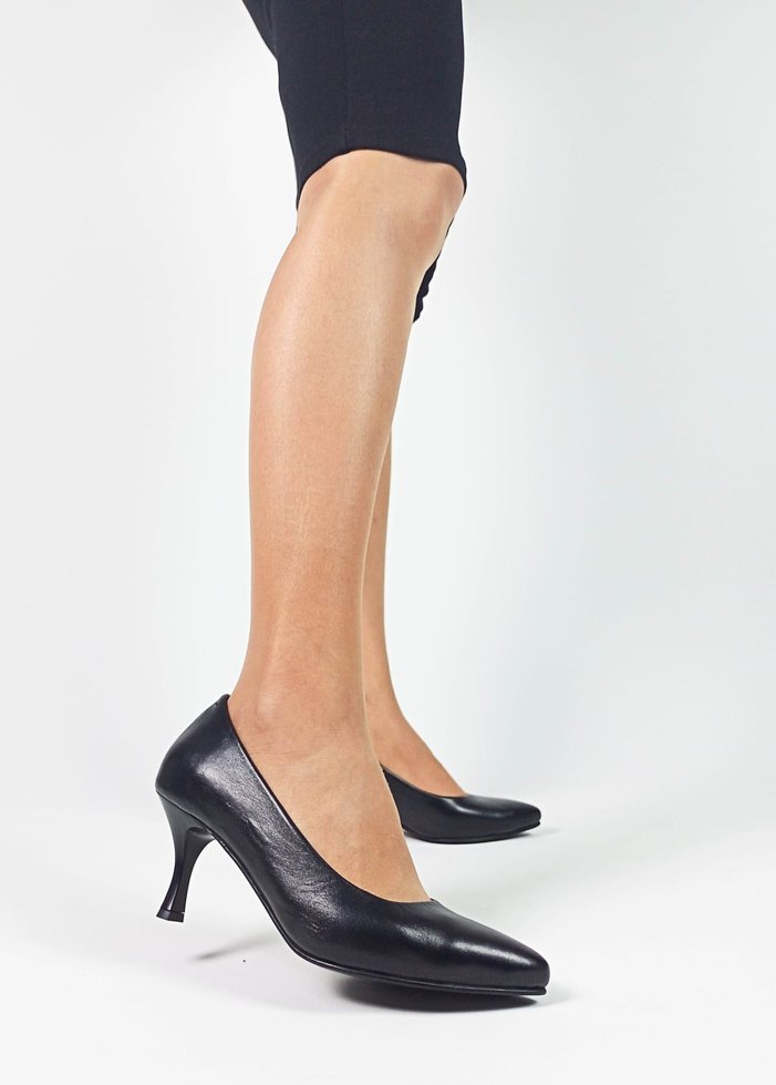 Siyah Rugan Stiletto Topuklu Kadın Ayakkabı - Görsel 3