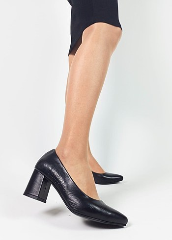 Kadın Siyah Kalın Topuklu Stiletto - Görsel 4
