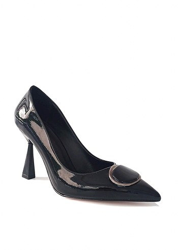 Siyah Tokalı İnce Topuklu Kadın Stiletto - Görsel 2