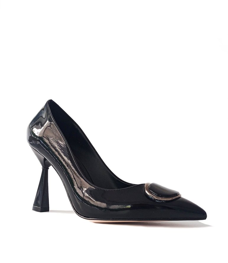Siyah Tokalı İnce Topuklu Kadın Stiletto - Görsel 3