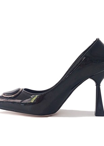 Siyah Tokalı Stiletto Topuklu Kadın Ayakkabı - Görsel 3