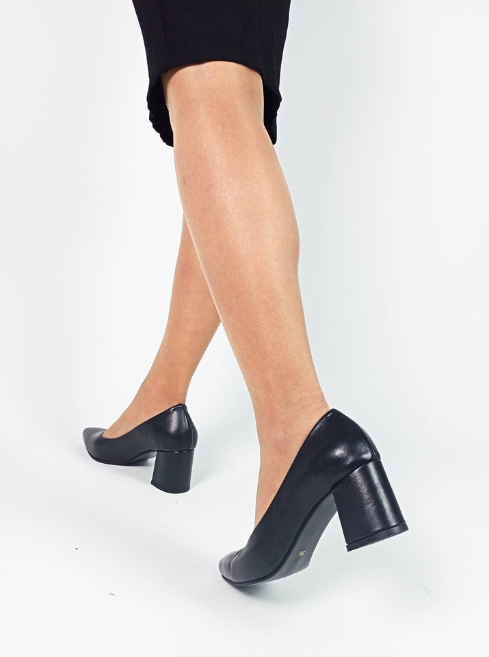 Kadın Siyah Kalın Topuklu Stiletto - Görsel 4