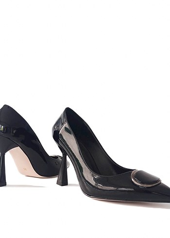 Siyah Rugan Tokalı Stiletto - Görsel 5