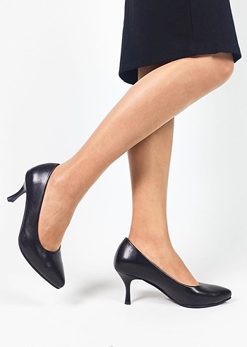 Siyah Kadın Stiletto Ofis Topuklu - Görsel 4