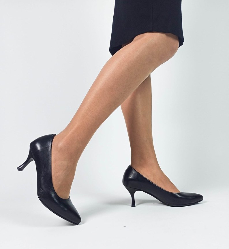 Siyah Kadın Stiletto Ofis Topuklu - Görsel 2