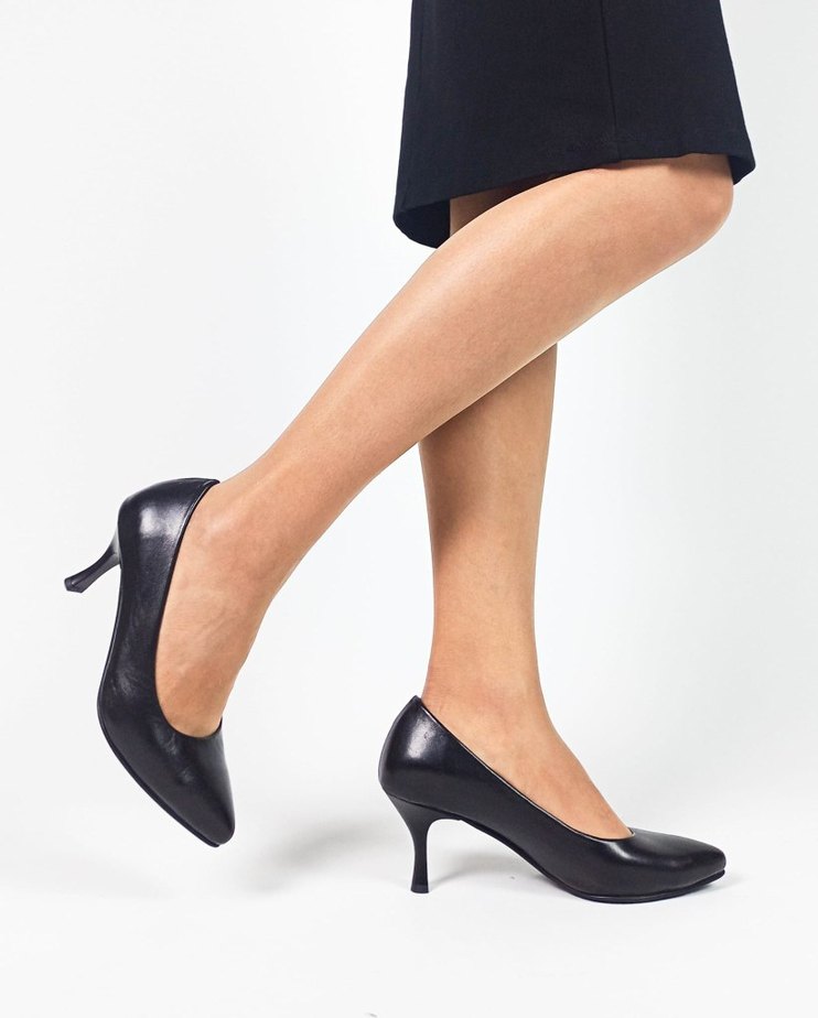 Siyah Kadın Stiletto Ofis Topuklu - Görsel 4