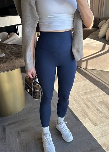 Oysho Koyu Lacivert Yuksek Bel Spor Tayt