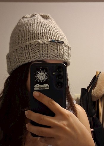 Kadın Bej Örgü Bere&Boyunluk - Görsel 3