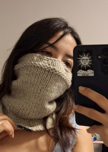 Kadın Bej Örgü Bere&Boyunluk - Görsel 2