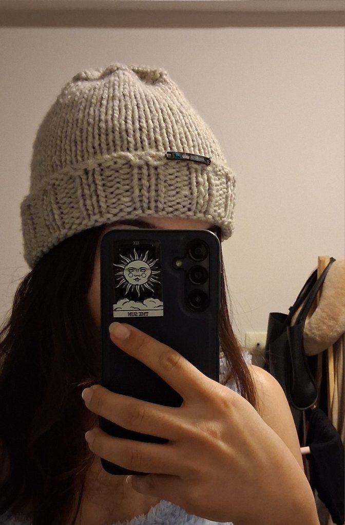 Kadın Bej Örgü Bere&Boyunluk - Görsel 3