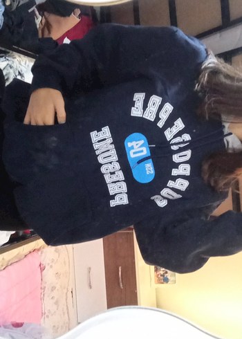Mavi Baskılı Kadın Sweatshirt