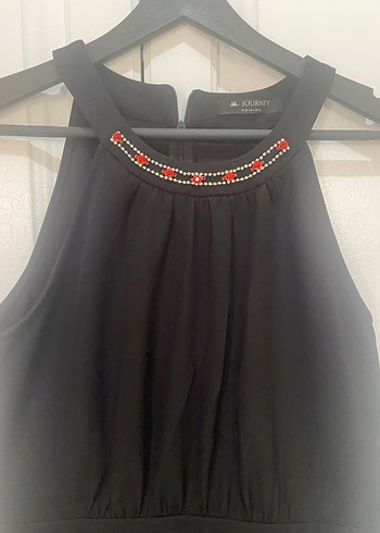 Boncuk İşlemeli Siyah Uzun Tulum - Görsel 3