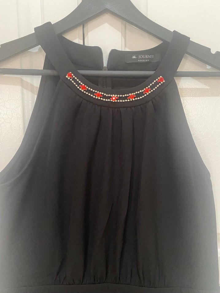 Boncuk İşlemeli Siyah Uzun Tulum - Görsel 3