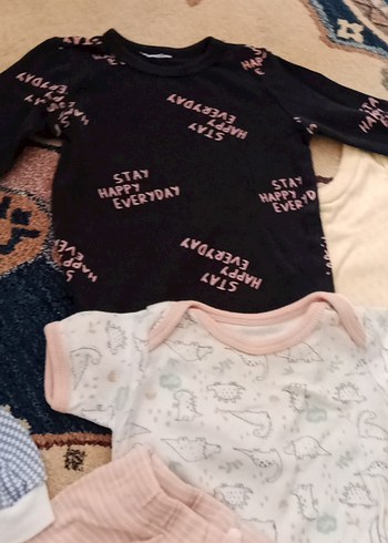 Beyaz Baskılı Pamuklu Bebek Body - Görsel 9