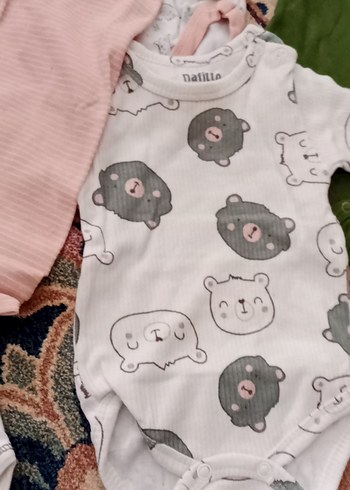 Beyaz Baskılı Pamuklu Bebek Body - Görsel 7